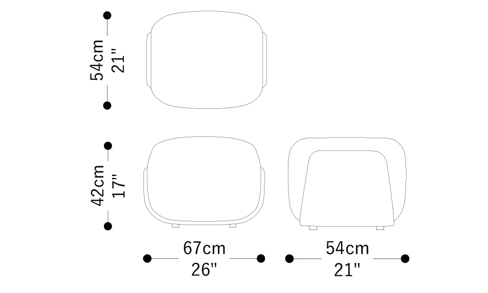 Image of the main dimensions of the product